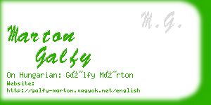 marton galfy business card